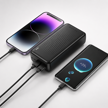 Повербанк Borofone BJ78B 30000 мАг, 2&times;USB, Type-C + Micro-USB, LED-індикатор, чорний RS-101 фото