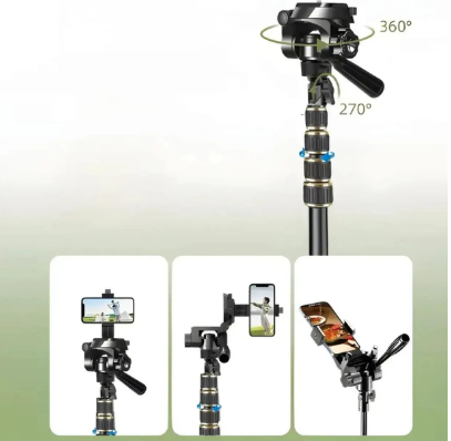 Штатив NeePho NP-2688 200 см для телефону і камери, тринога з 3D-голівкою, чохол, до 3 кг RS-13 фото