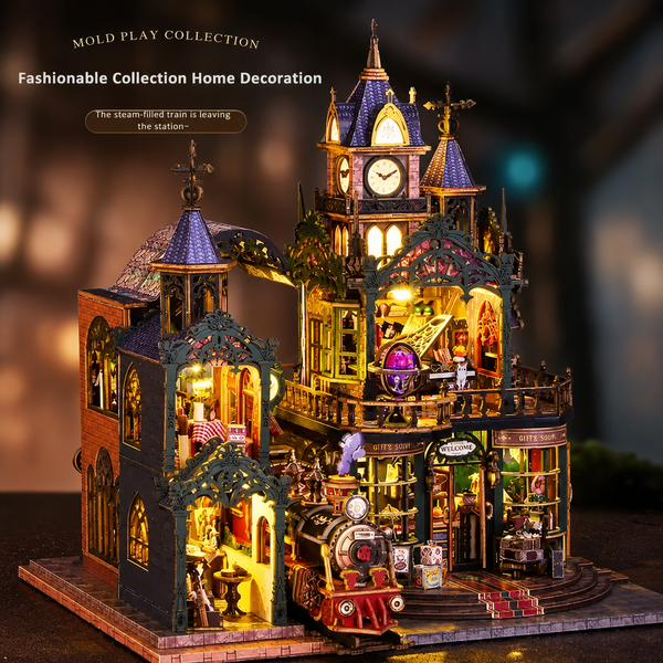 Конструктор Румбокс 3D DIY &laquo;Гарри Поттер &mdash; Платформа 9 и 3/4&raquo; с LED-подсветкой 27,5&times;22,5&times;29,2 см  RS-68 фото
