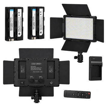 LED відеосвітло Pro LED 800 для фото та відеозйомки 50W + 2 акумулятори та пульт RS-29 фото