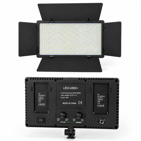 LED видеосвет Pro LED 800 для фото и видеосъёмки 50W + 2 аккумулятора и пульт RS-29 фото